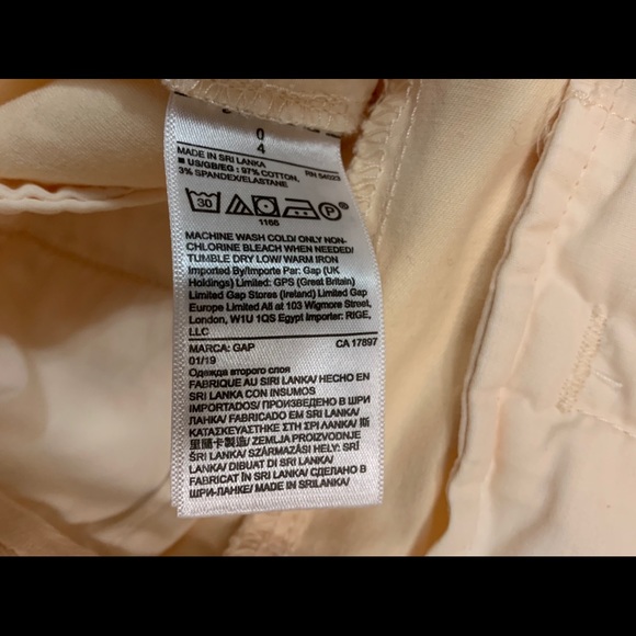 NWT GAP Girlfriend Chino XS Pant Yellow w/ Stripe - Picture 5 of 8